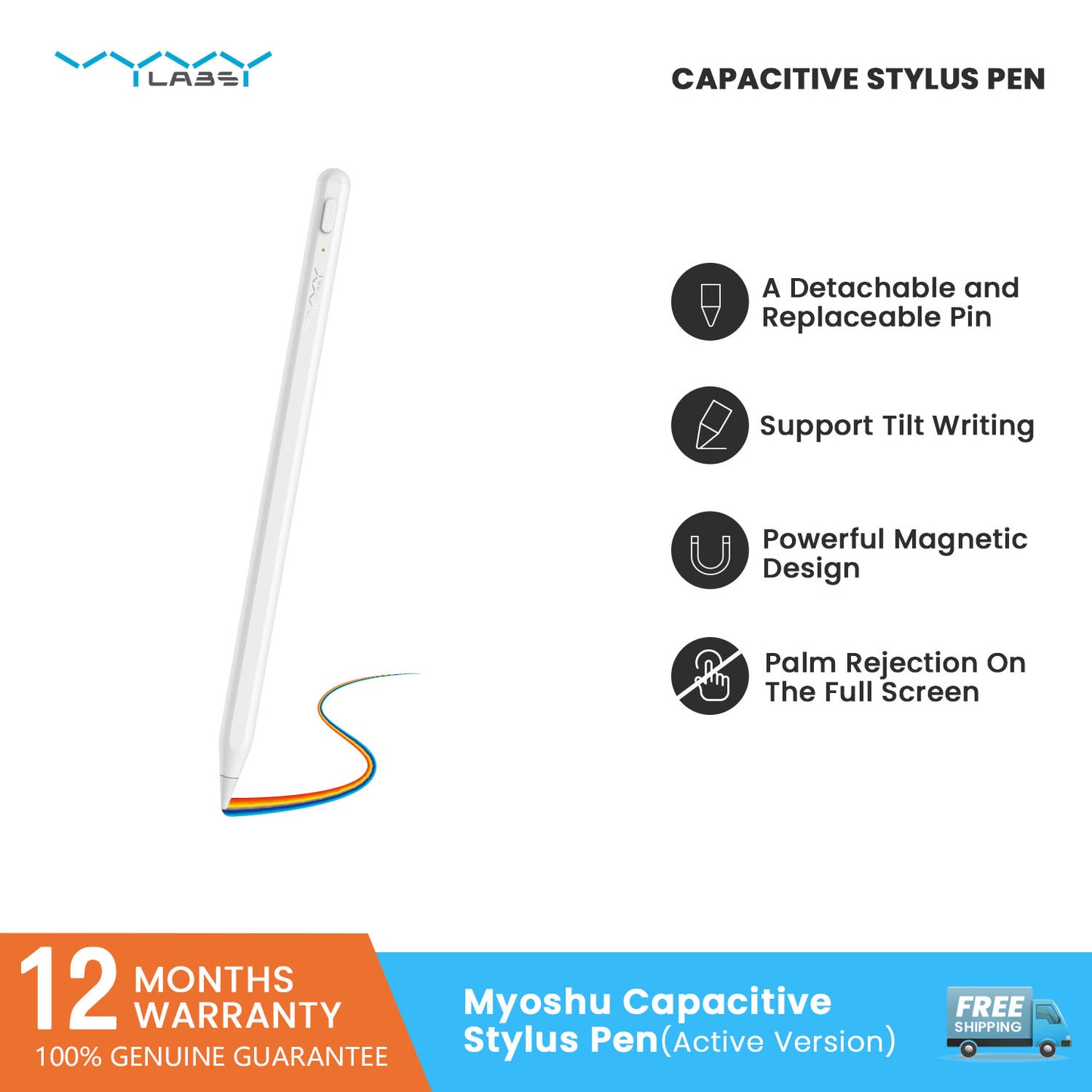 Vyvylabs Myoshu Capacitive Stylus Pen (Active Version)