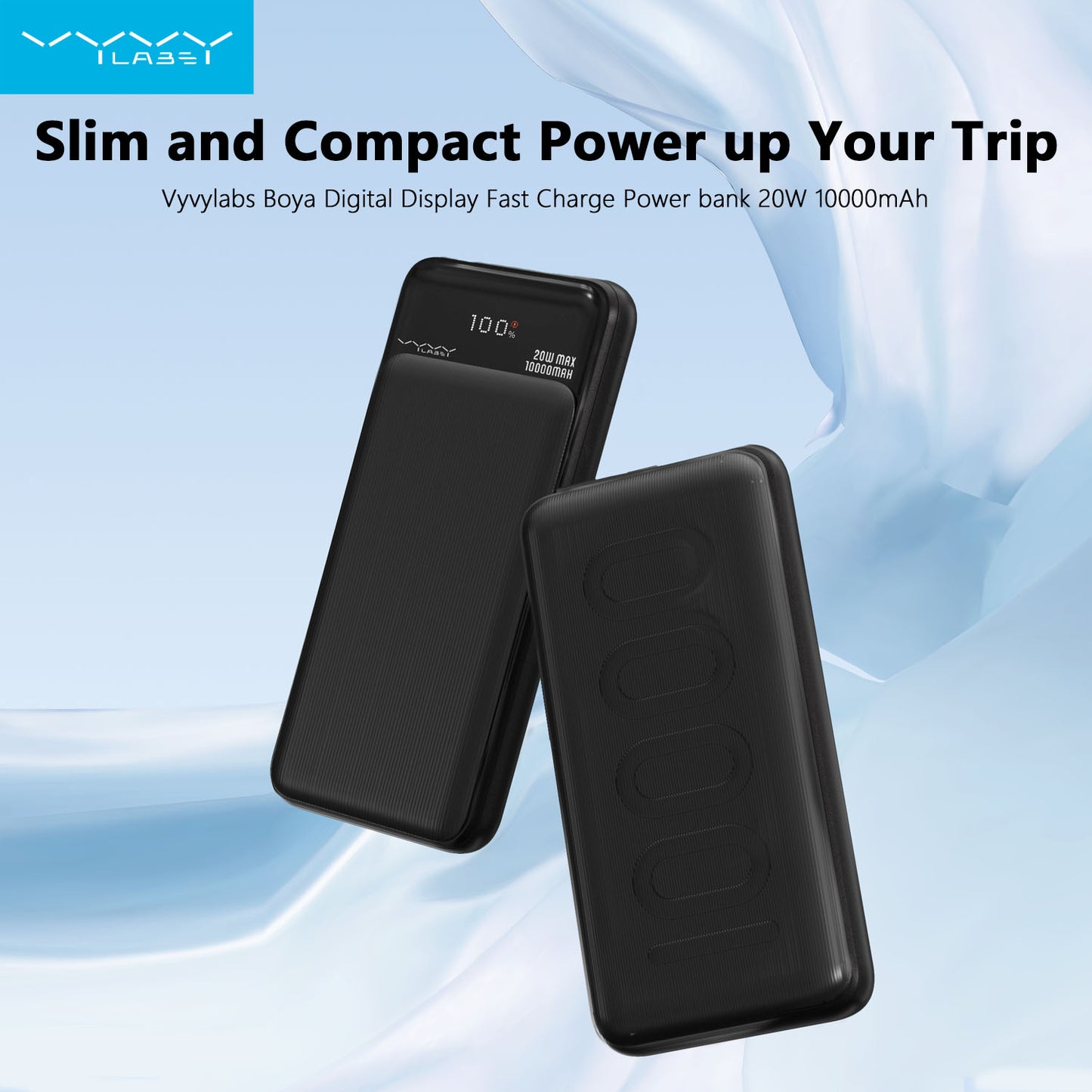 Vyvylabs Boya Digital Display Fast Charge Power bank 20W 10000mAh