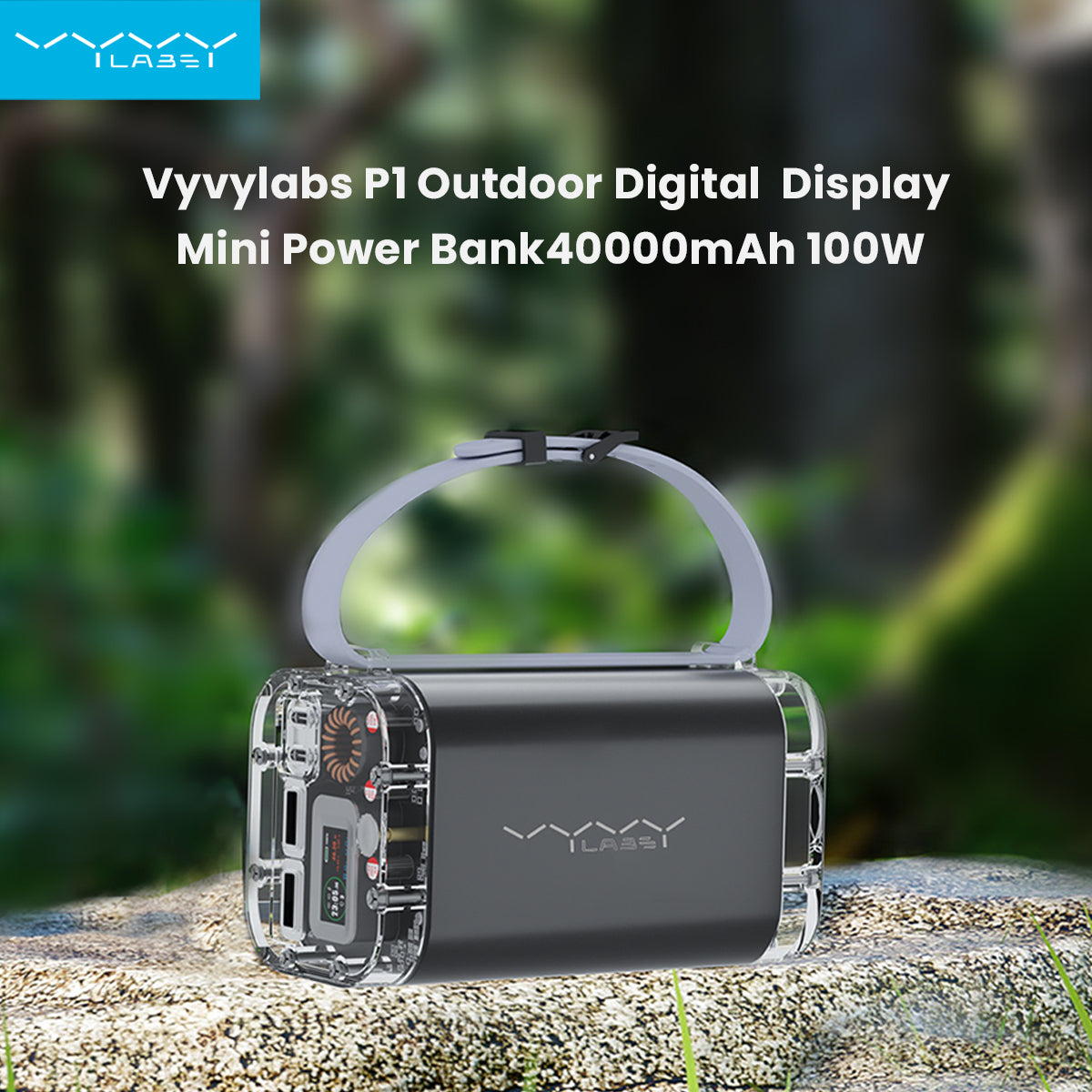 Outdoor Power Bank Digital Display 40000mAh 100W (Waterproof+Light)