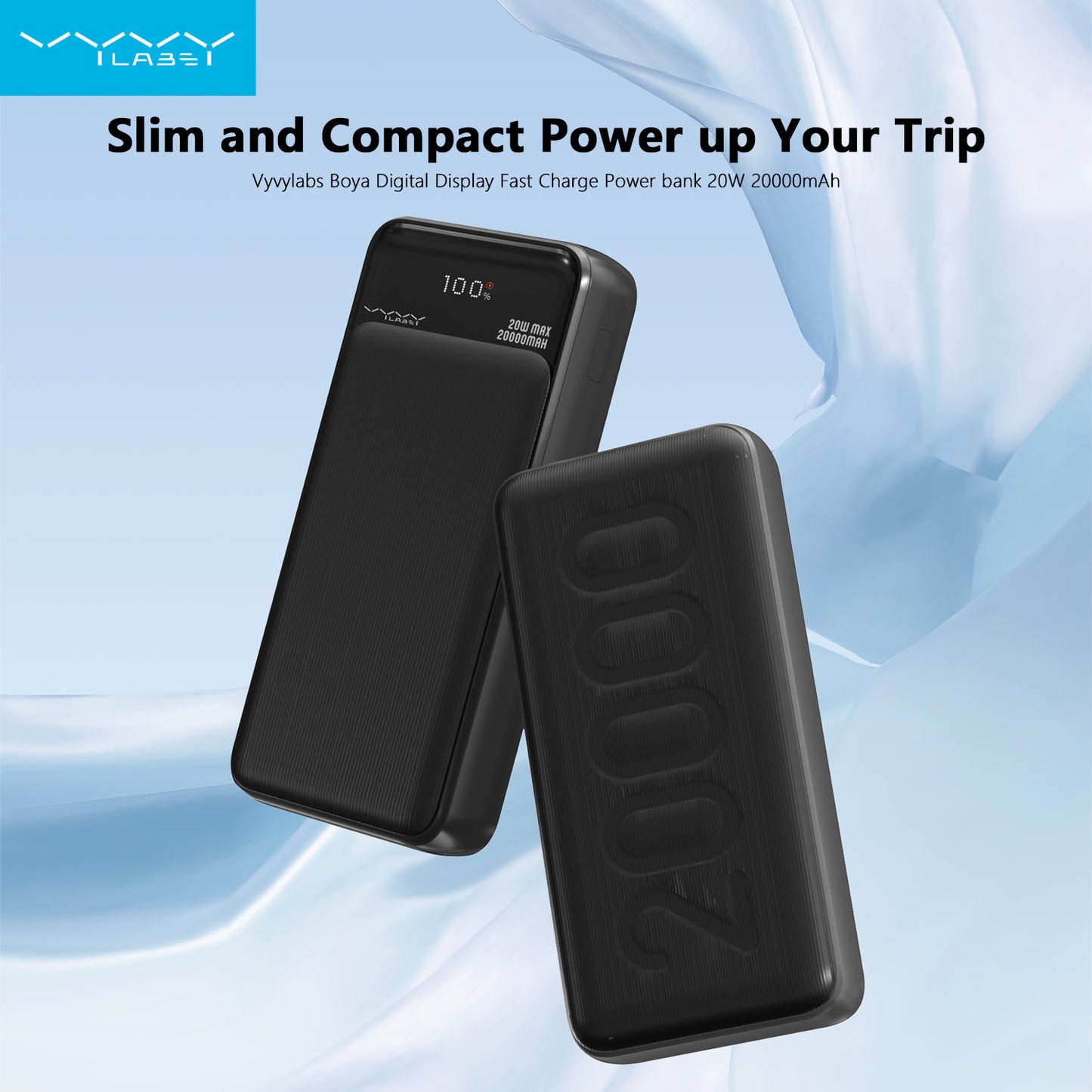 Vyvylabs Boya Digital Display Fast Charge Power bank 20W 20000mAh