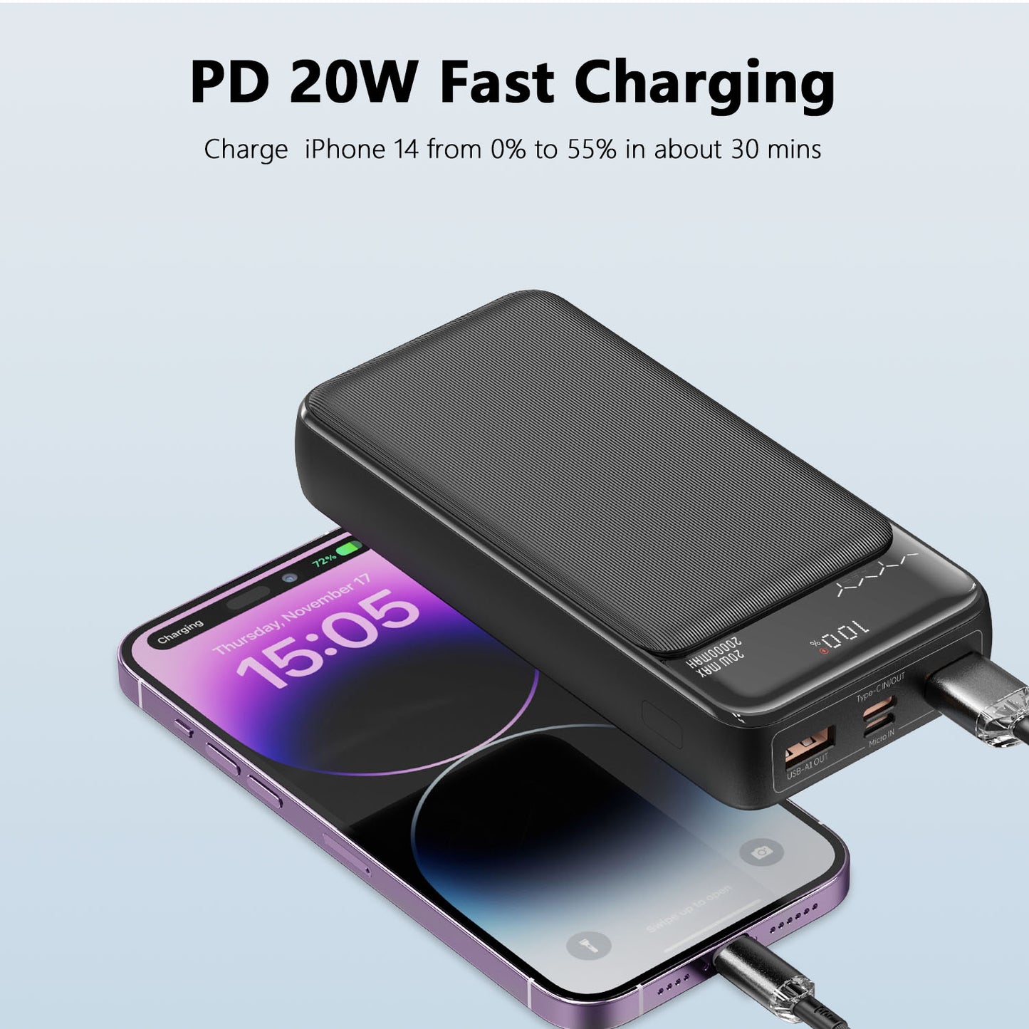 Vyvylabs Boya Digital Display Fast Charge Power bank 20W 20000mAh