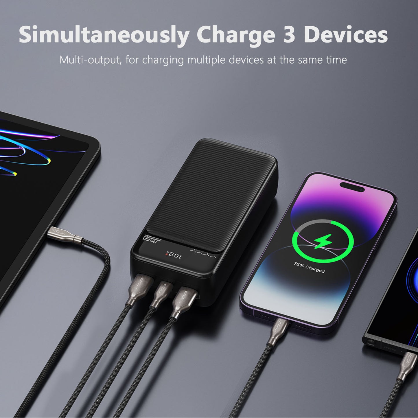 Vyvylabs Boya Digital Display Fast Charge Power bank 20W 30000mAh