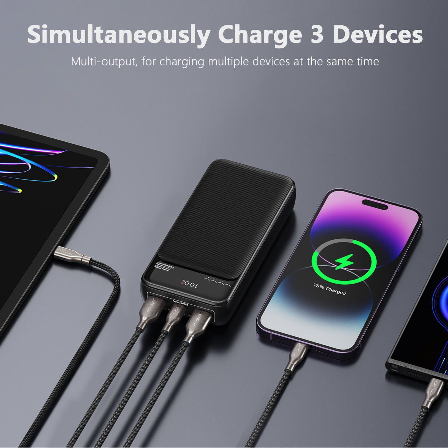 Vyvylabs Boya Digital Display Fast Charge Power bank 20W 20000mAh