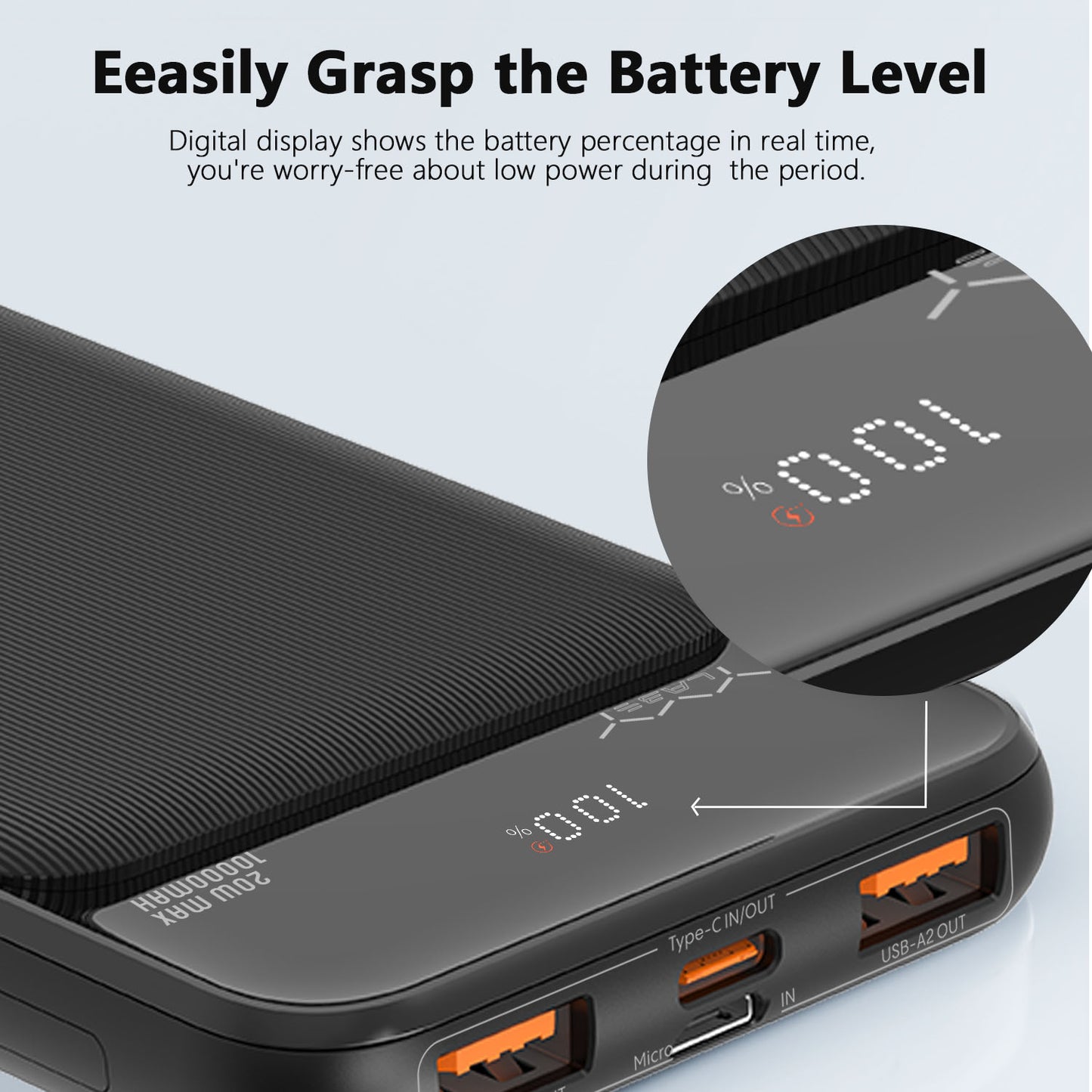 Vyvylabs Boya Digital Display Fast Charge Power bank 20W 10000mAh