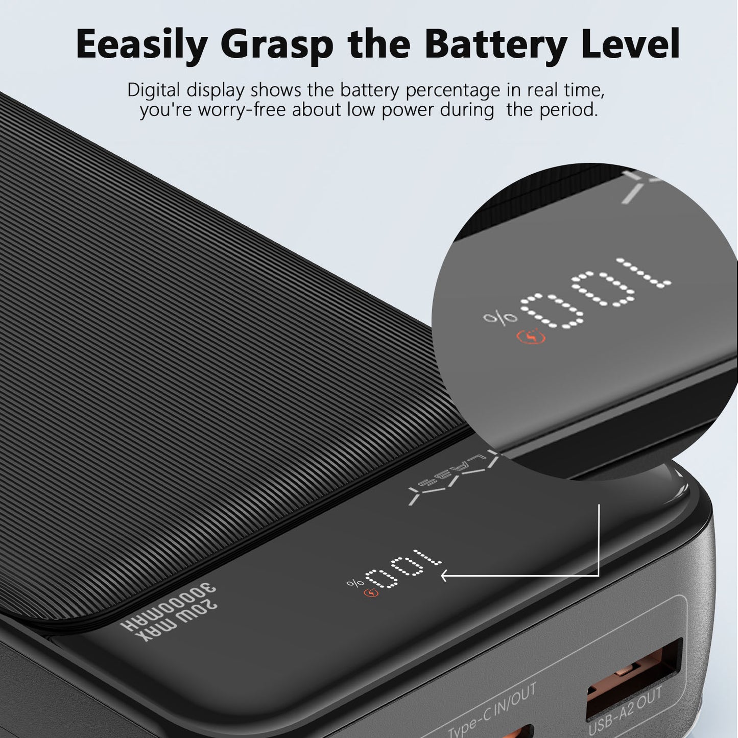 Vyvylabs Boya Digital Display Fast Charge Power bank 20W 30000mAh