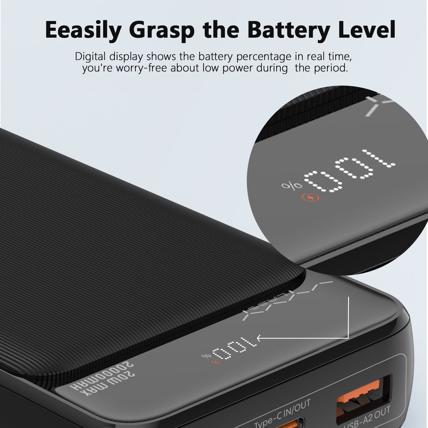 Vyvylabs Boya Digital Display Fast Charge Power bank 20W 20000mAh