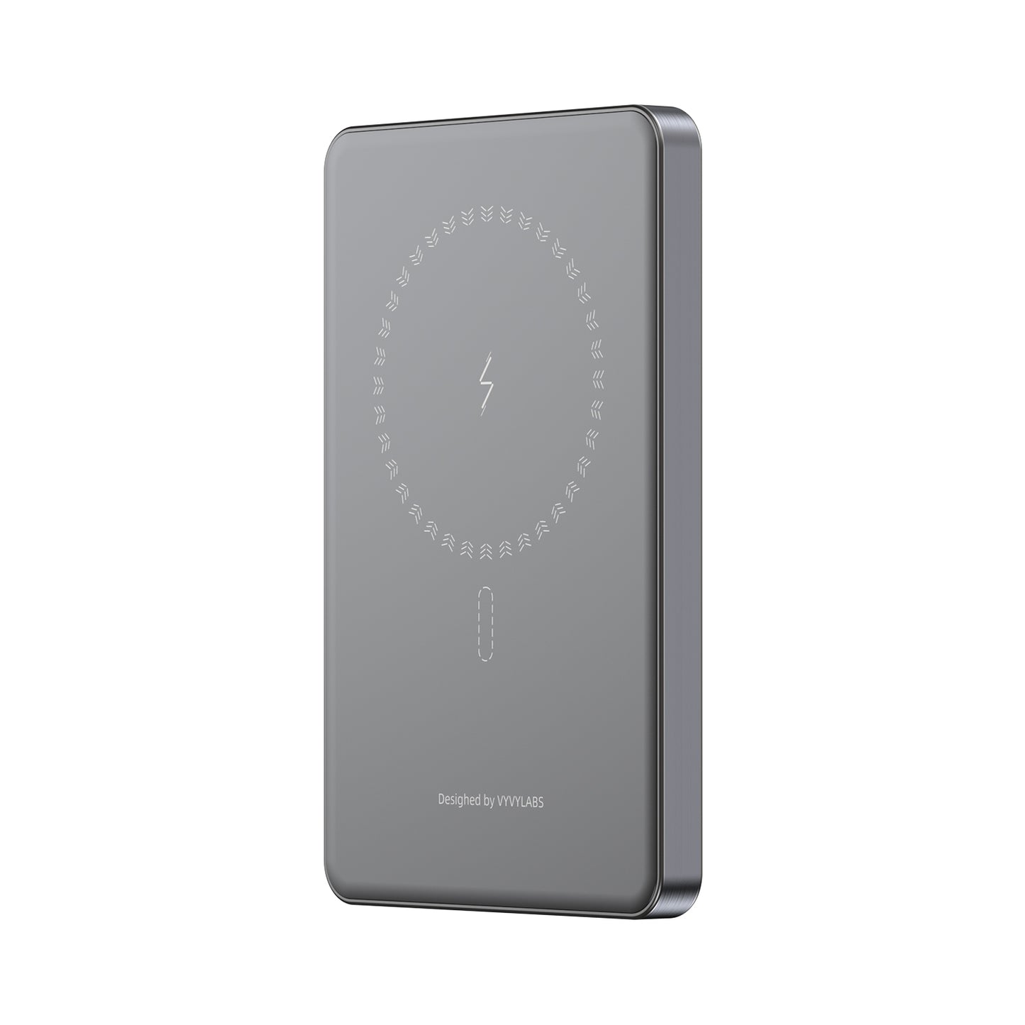 Super Mini Metal Magnetic Wireless Charger Power Bank 5000mAh 20W With Stand - Gray