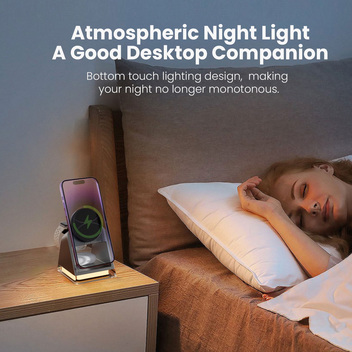 Vyvylabs W30 3 in 1 Wireless Charger 15W With LED Light