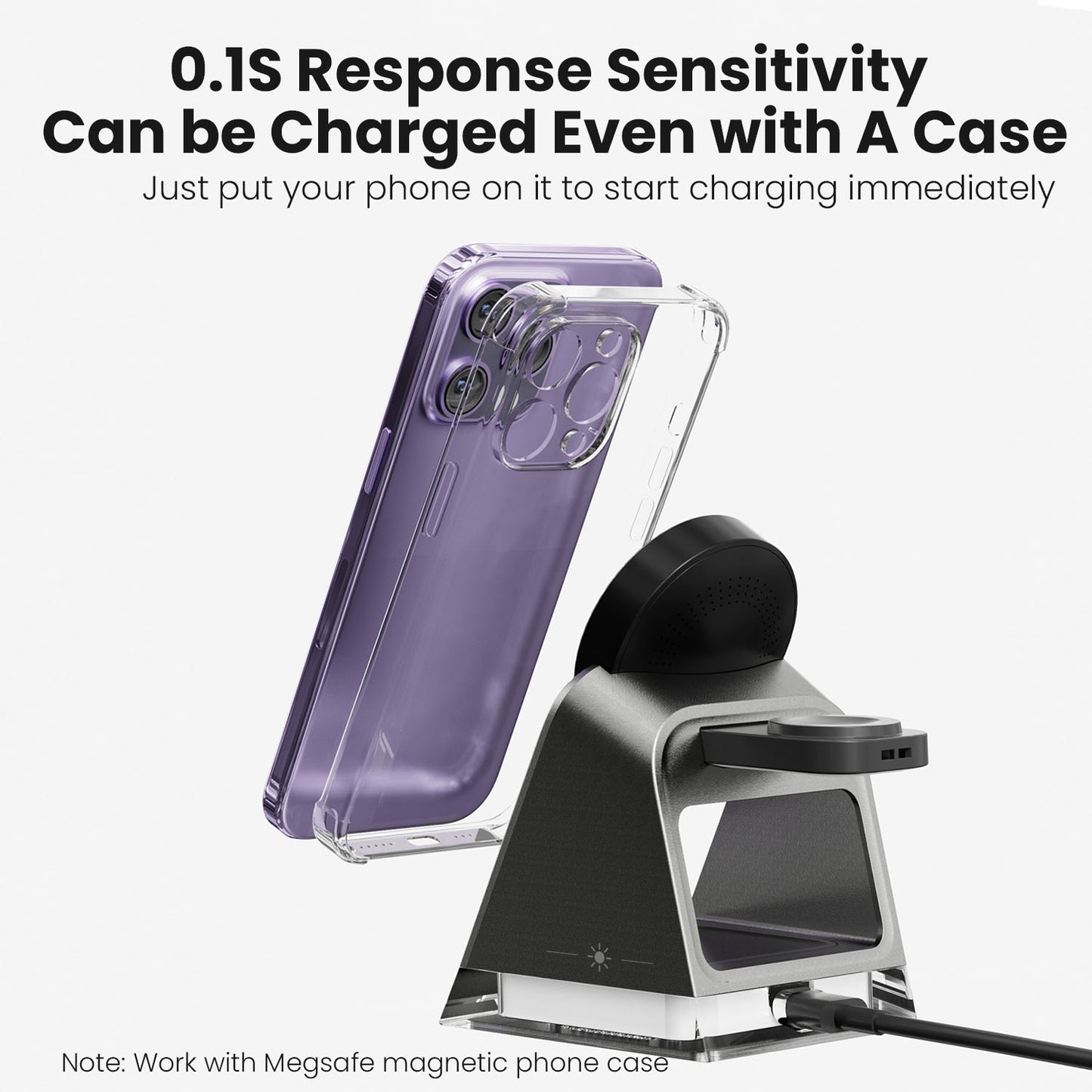 Vyvylabs W30 3 in 1 Wireless Charger 15W With LED Light