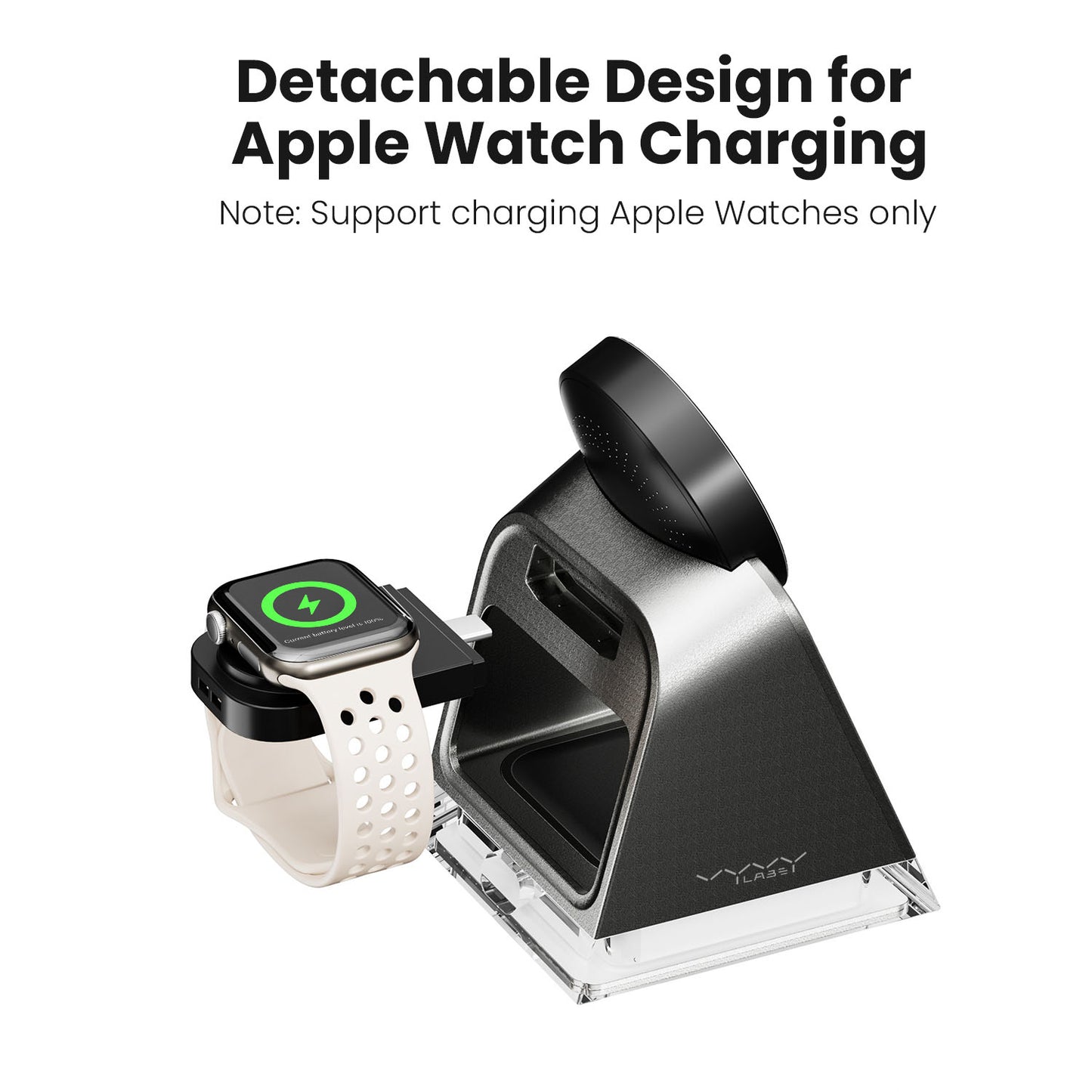 Vyvylabs W30 3 in 1 Wireless Charger 15W With LED Light