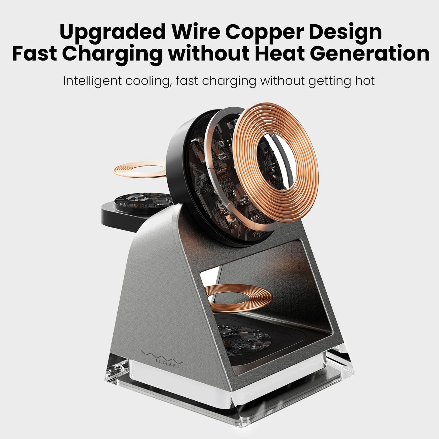 Vyvylabs W30 3 in 1 Wireless Charger 15W With LED Light