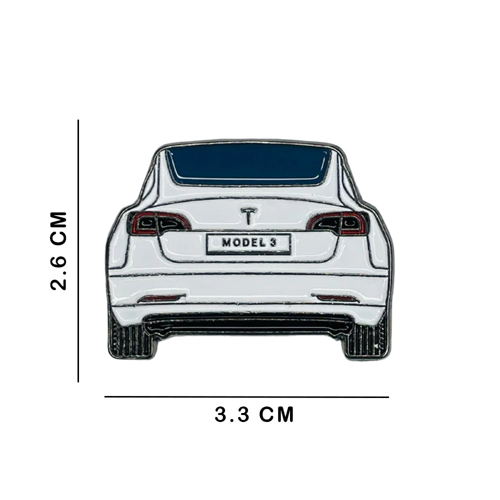 Sticky Metal Badge - Tesla White