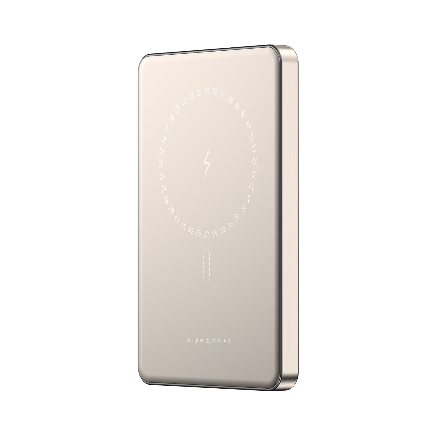 Super Mini Metal Magnetic Wireless Charger Power Bank 5000mAh 20W With Stand - Beige