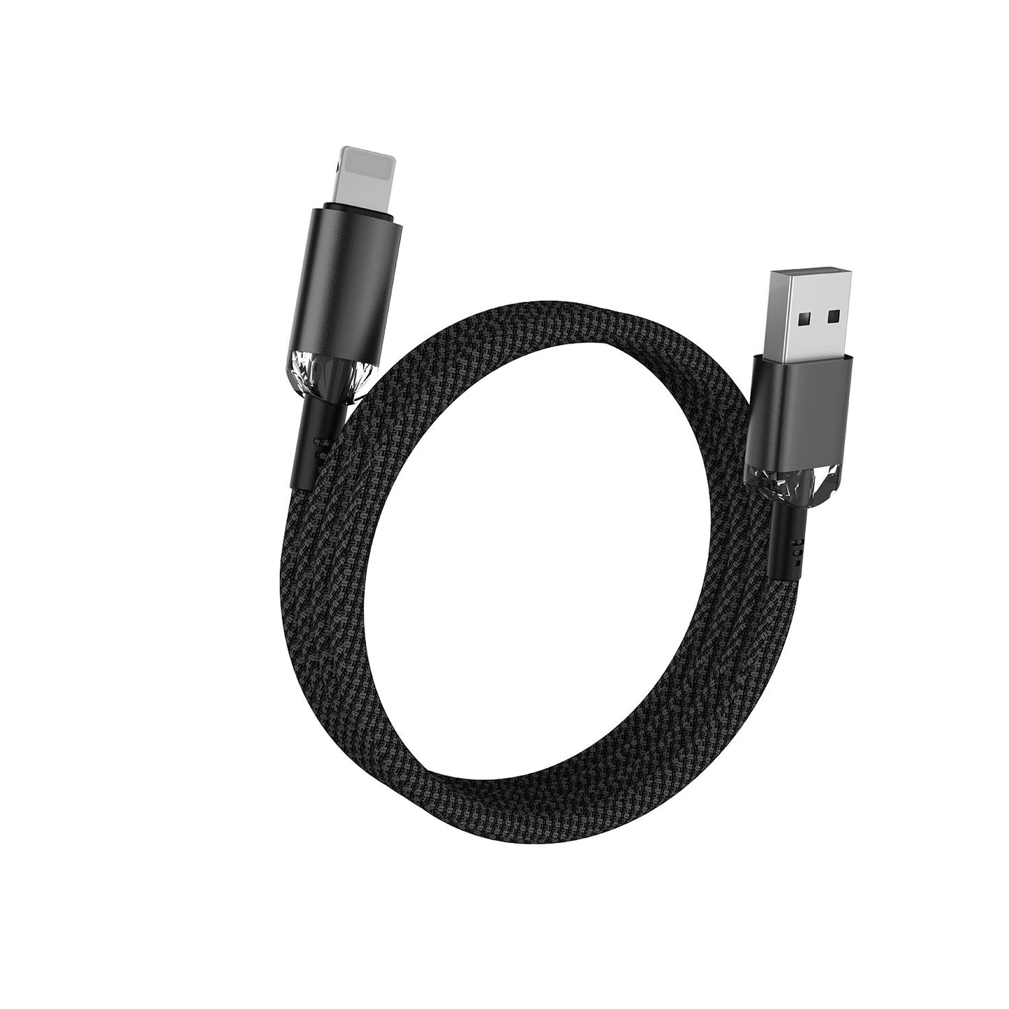 Vyvylabs Crystal Series Fast Charging Data Cable USB to iP 2.4A 1M - Black