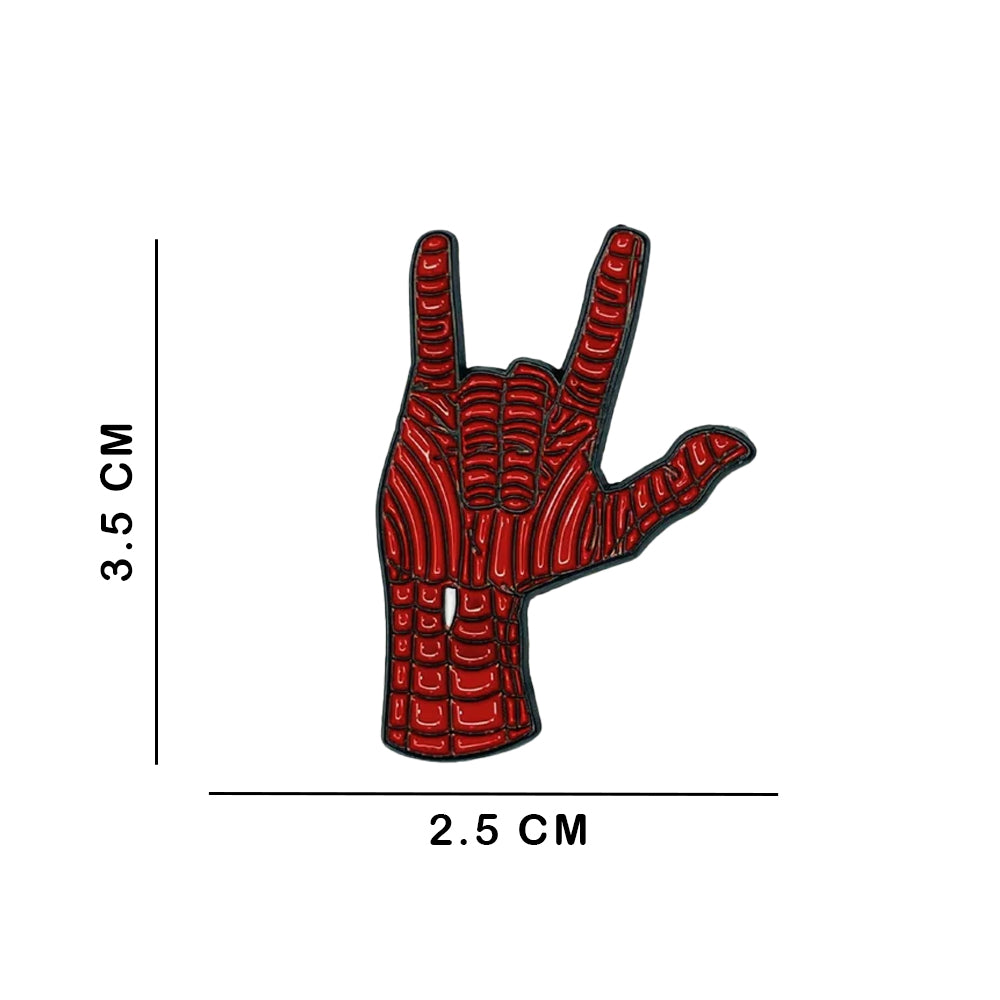 Sticky Metal Badge - Spiderman Hand