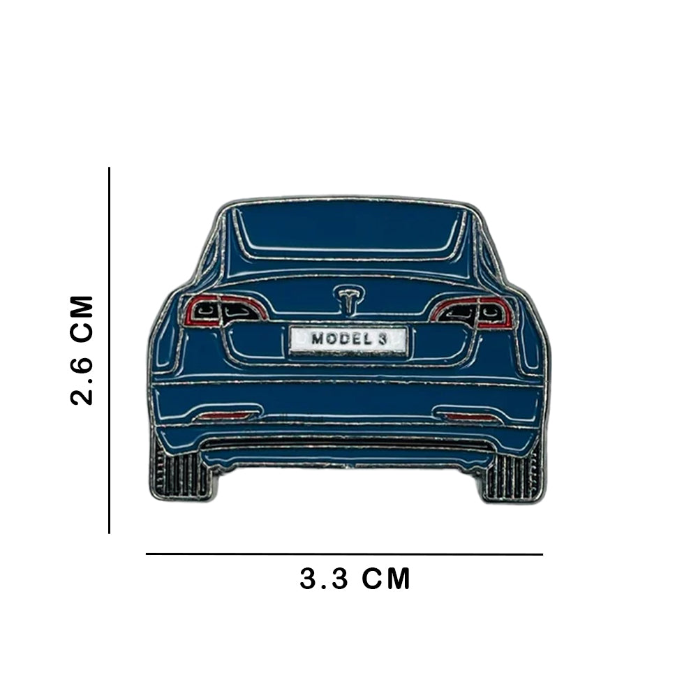 Sticky Metal Badge - Tesla Blue