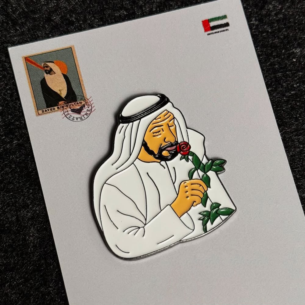 Sticky Metal Badge - Sheikh Zayed
