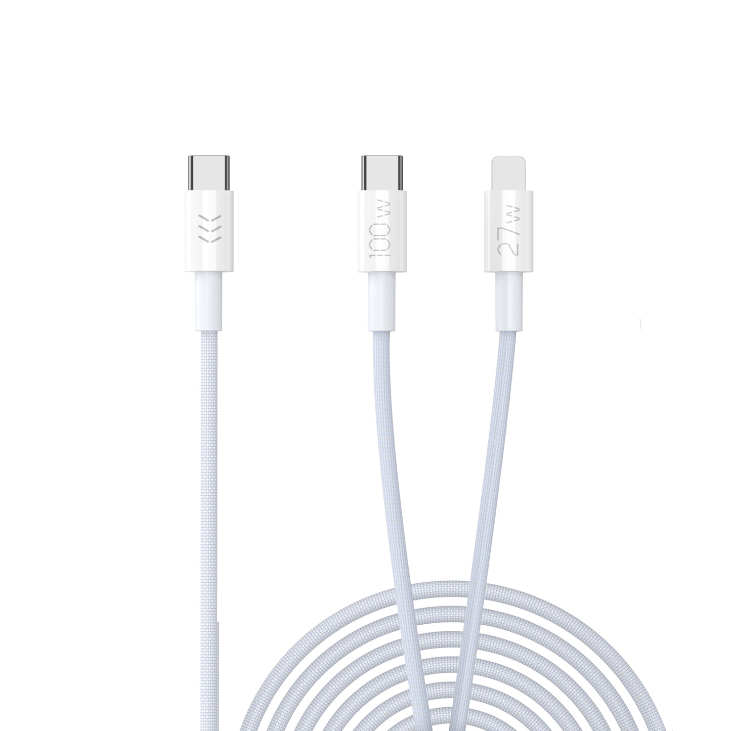 Vyvylabs Prime Series 2 in1 Fast Charging Cable Type-C to C+L 100W 1.5M White