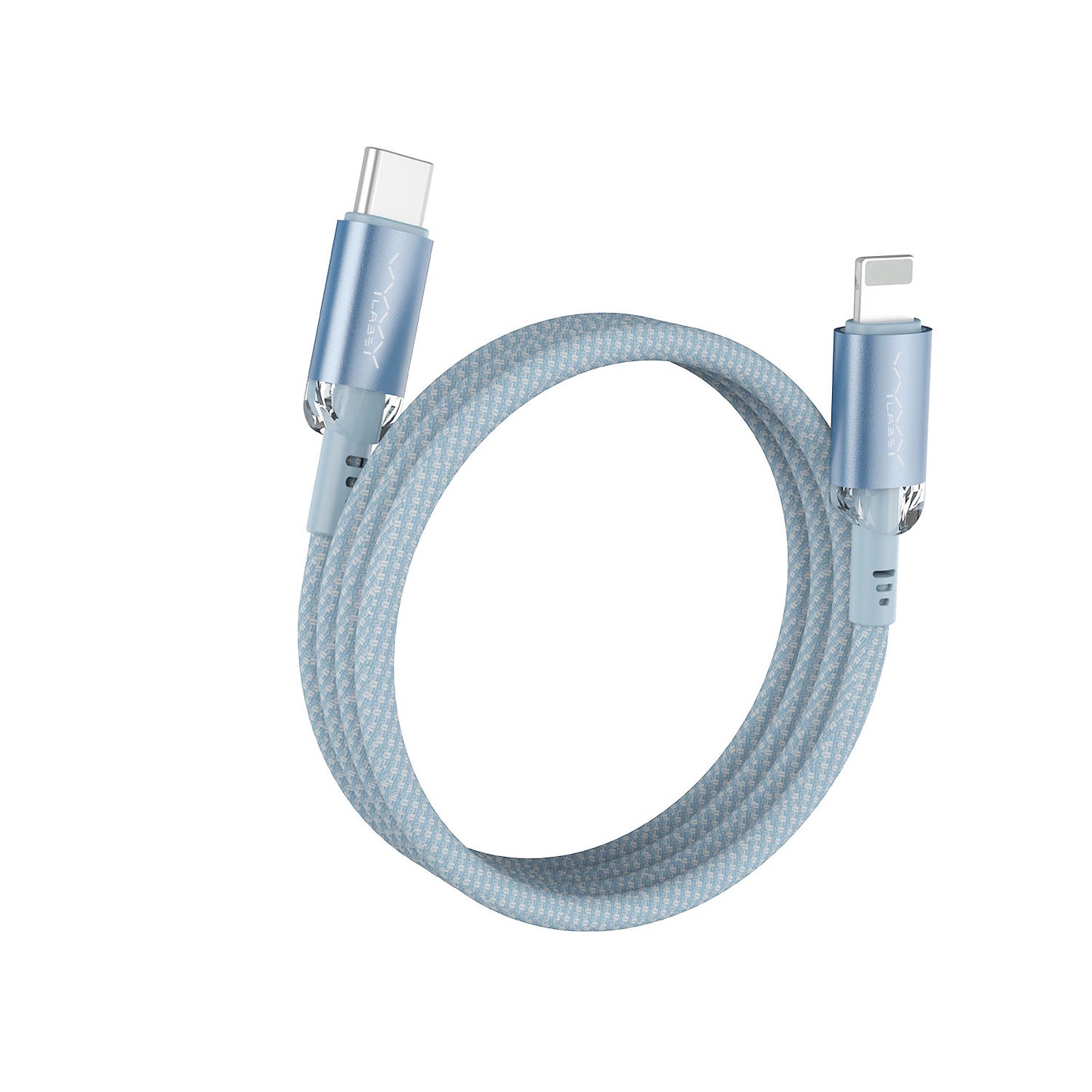 Vyvylabs Crystal Series Fast Charging Data Cable Type-C to Lightning 30W 1M - Blue