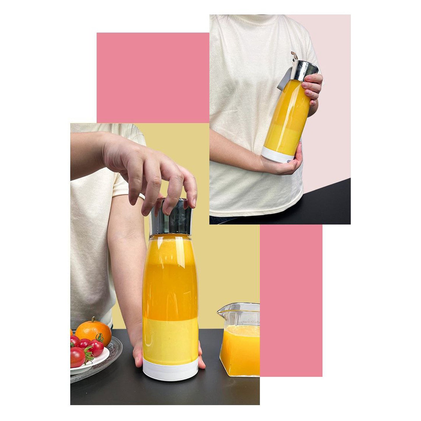 Portable Mini Blender Smoothie Maker 450 ML - Pink