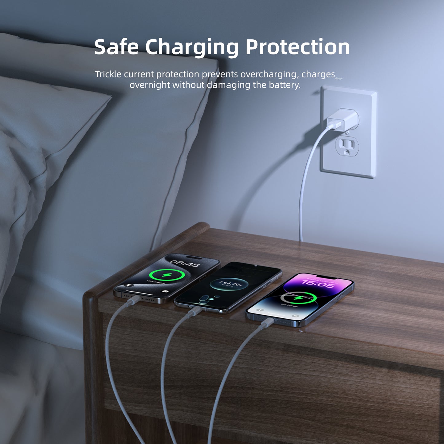 Vyvylabs Prime Series 3 in1 Fast Charging Cable USB to 2C+L 100W 1.5M White