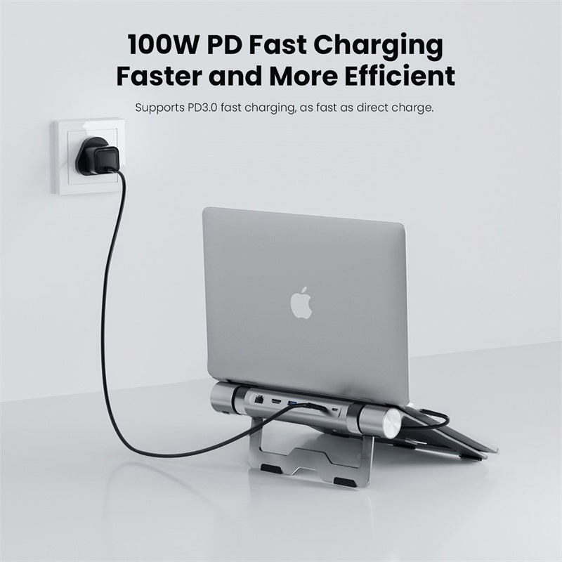 Vyvylabs Wisdom Series Laptop Stand 6-in-1 Multifunctional HUB Docking Station