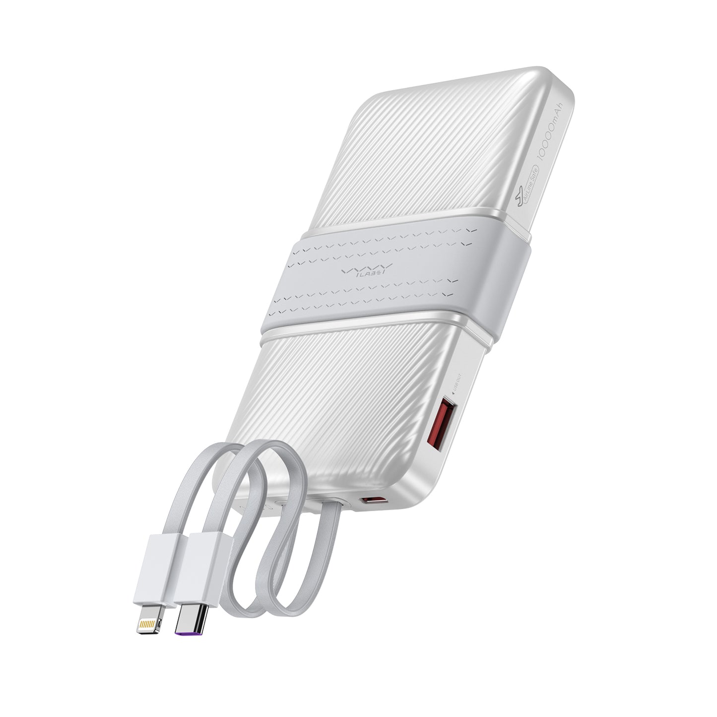 Vyvylabs Creamy Power Bank 10000mAh 20W With Dual Cable C+L - White