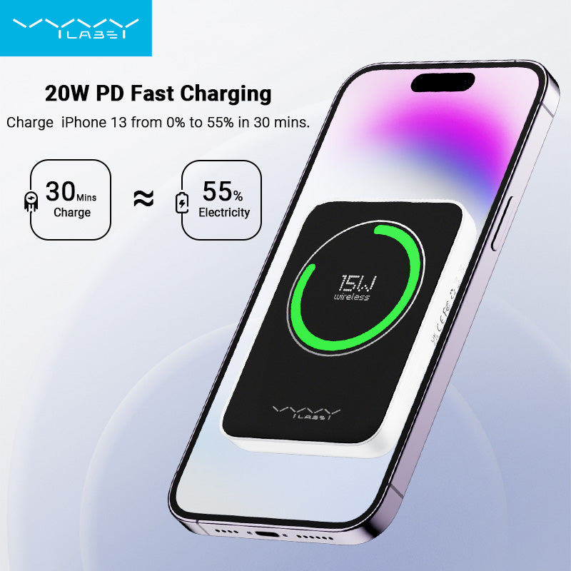 Vyvylabs Bocard Magnetic Mini Wireless Fast Charge Power Bank 4000mAh 20W