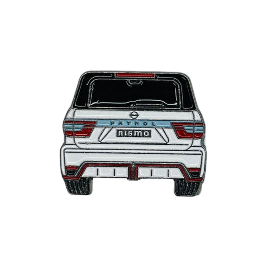 Sticky Metal Badge - Nissan Patrol Nismo White