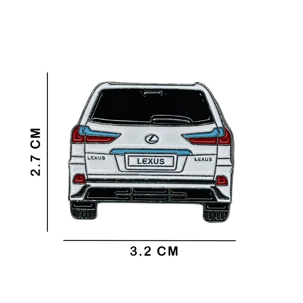 Sticky Metal Badge - Lexus 570 White