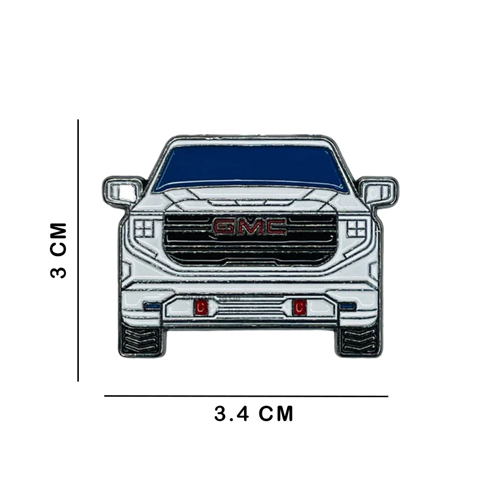 Sticky Metal Badge - GMC White