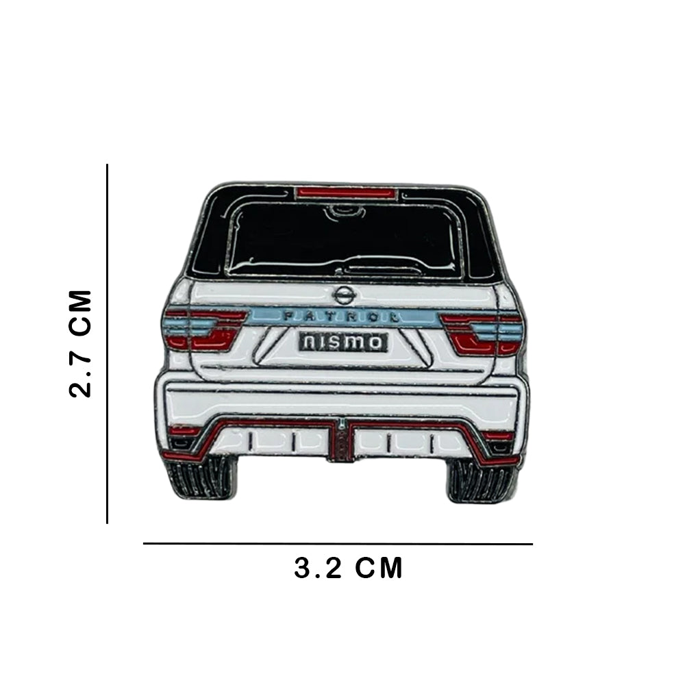 Sticky Metal Badge - Nissan Patrol Nismo White