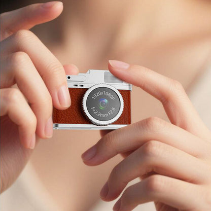 Mini Keychain Camera 1080P Retro Digital - Brown