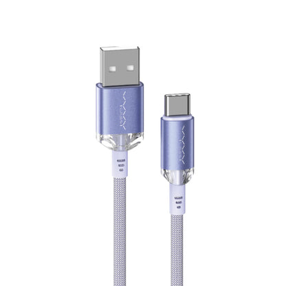 Vyvylabs Crystal Series Fast Charging Data Cable USB to Type-C 3A 1M - Purple