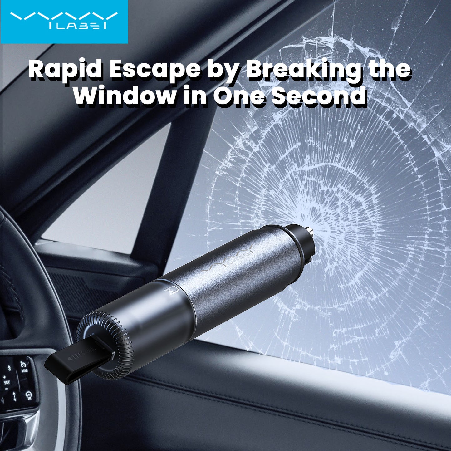 Sharpen Safety Hammer Window breaking & Safety belt cutting - Red