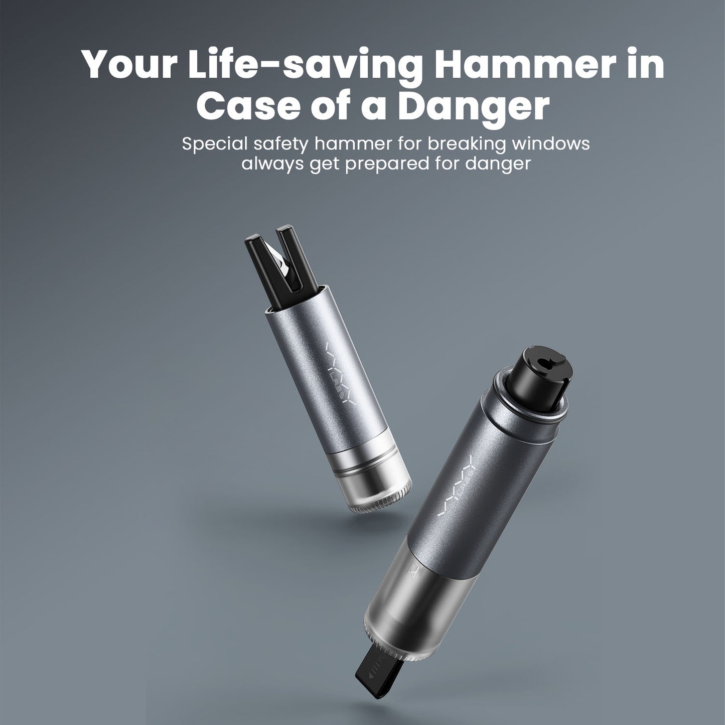 Sharpen Safety Hammer Window breaking & Safety belt cutting - Red