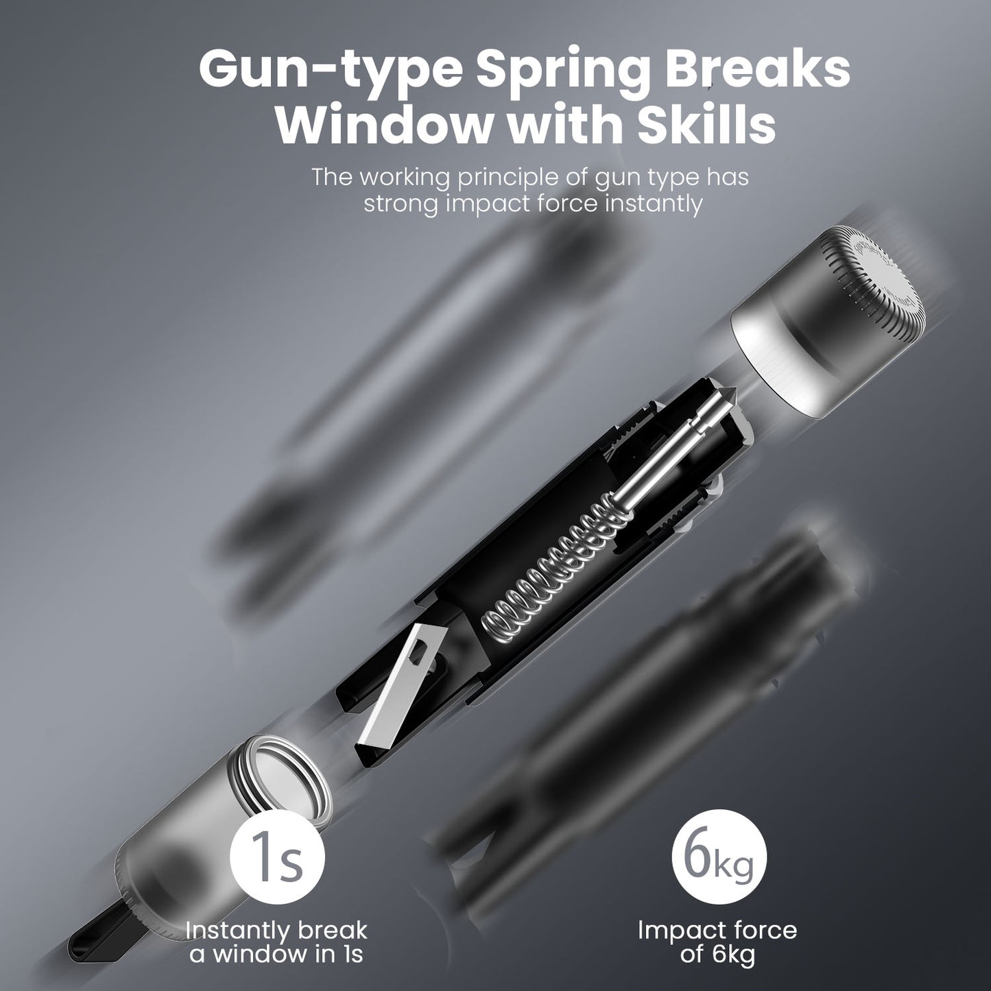 Sharpen Safety Hammer Window breaking & Safety belt cutting - Red