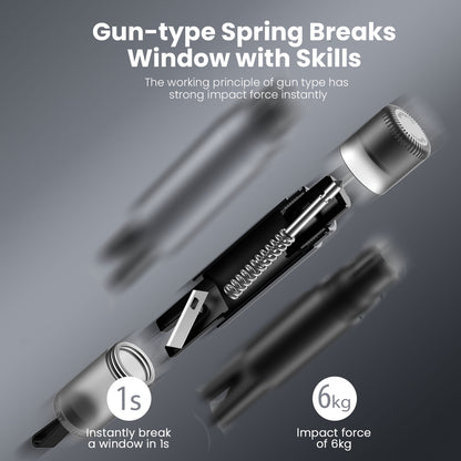 Sharpen Safety Hammer Window breaking & Safety belt cutting - Red