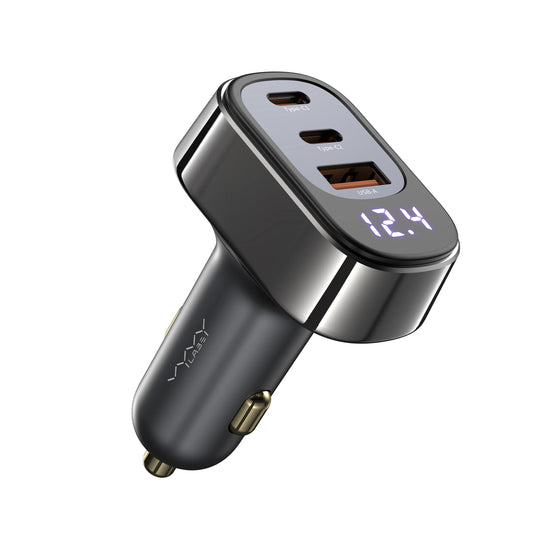 Rapid Energy Display Car Charger 125W A+2C 3-Port Fast Car Charger