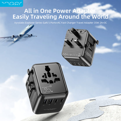 Explorer Series 5 Ports + AC Fast Charger Travel Adapter 35W