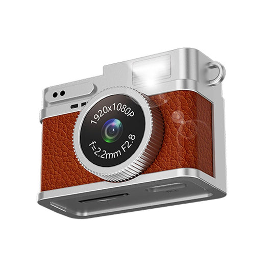 Mini Keychain Camera 1080P Retro Digital - Brown