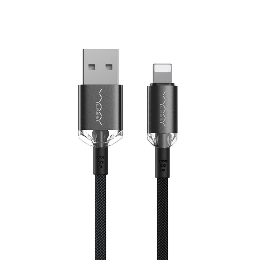 Vyvylabs Crystal Series Fast Charging Data Cable USB to iP 2.4A 1M - Black