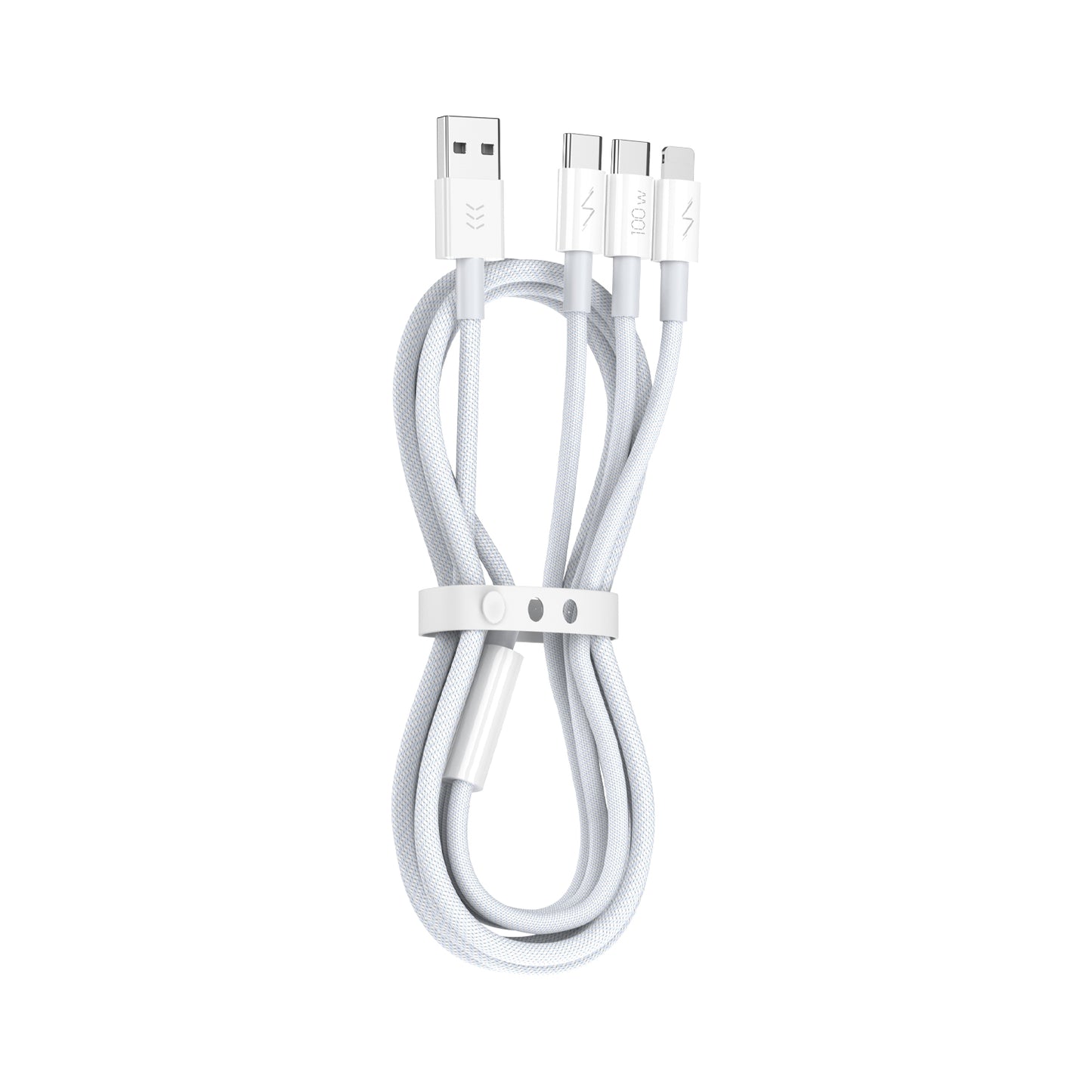 Vyvylabs Prime Series 3 in1 Fast Charging Cable USB to 2C+L 100W 1.5M White