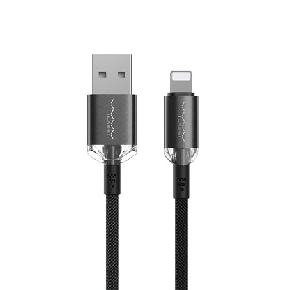 Vyvylabs Crystal Series Fast Charging Data Cable USB to iP 2.4A 1M - Blue