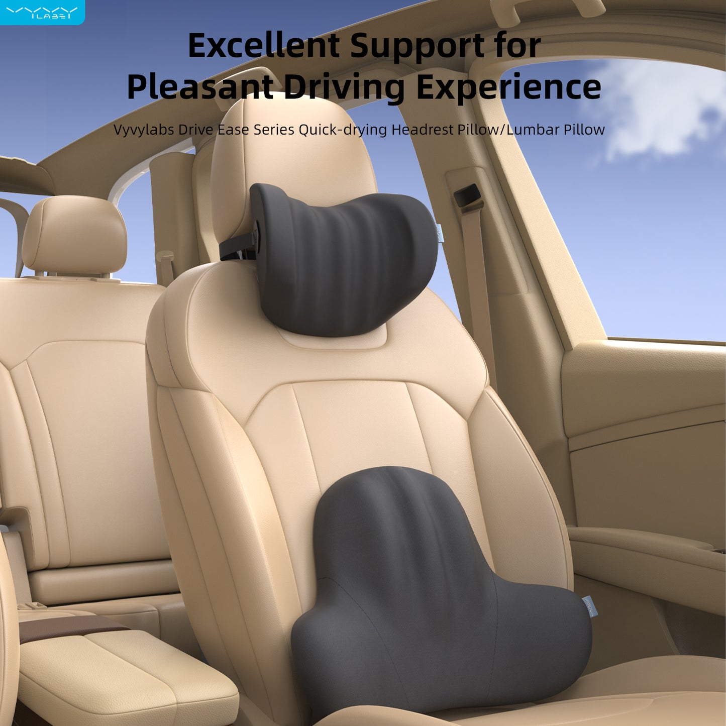 Vyvylabs Drive Ease Series Quick-drying Headrest Pillow