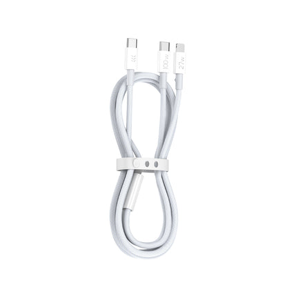 Vyvylabs Prime Series 2 in1 Fast Charging Cable Type-C to C+L 100W 1.5M White