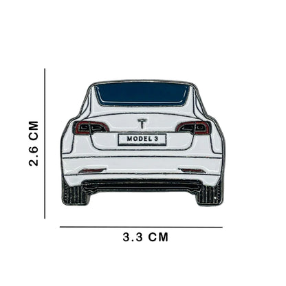 Sticky Metal Badge - Tesla White