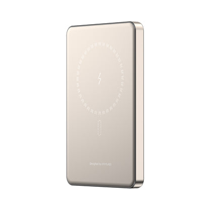 Super Mini Metal Magnetic Wireless Charger Power Bank 5000mAh 20W With Stand - Beige