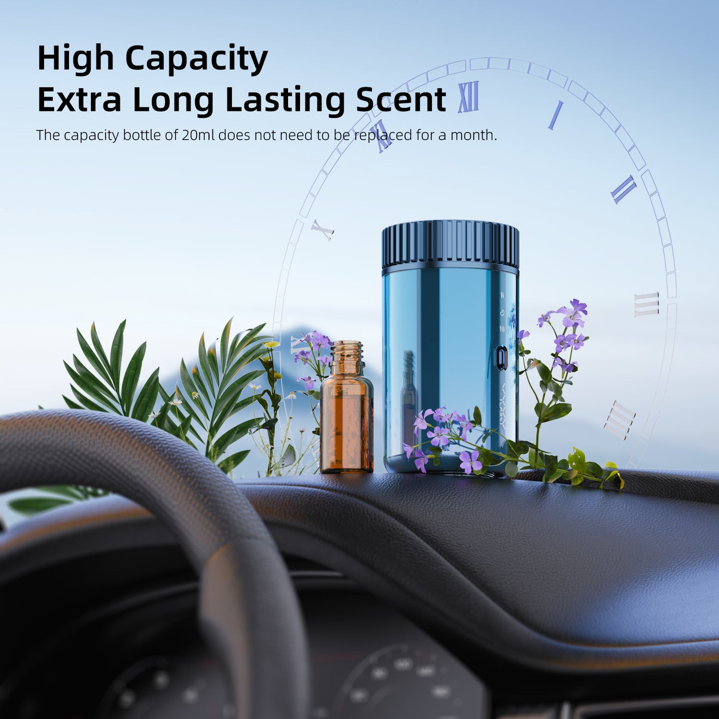 Vyvylabs Car Cup Holder Romance Air Freshener - Blue