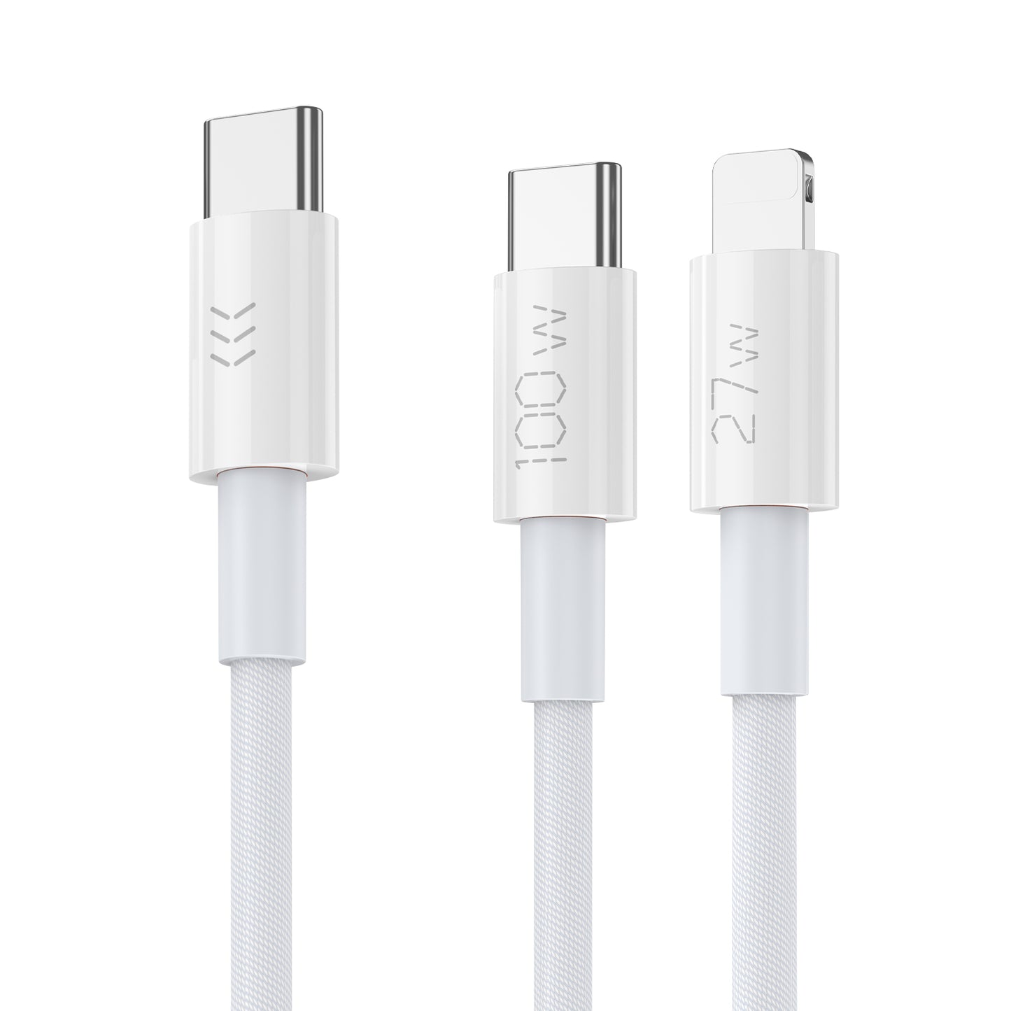 Vyvylabs Prime Series 2 in1 Fast Charging Cable Type-C to C+L 100W 1.5M White